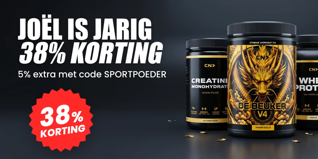Clean Nutrition verjaardagssale · 38% op de bestsellers + 5% extra met code SPORTPOEDER