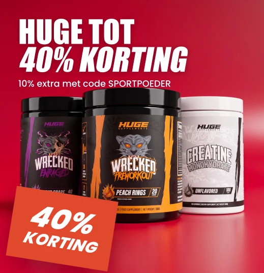 Huge Supplements sale · tot 40% korting + 10% extra met code SPORTPOEDER
