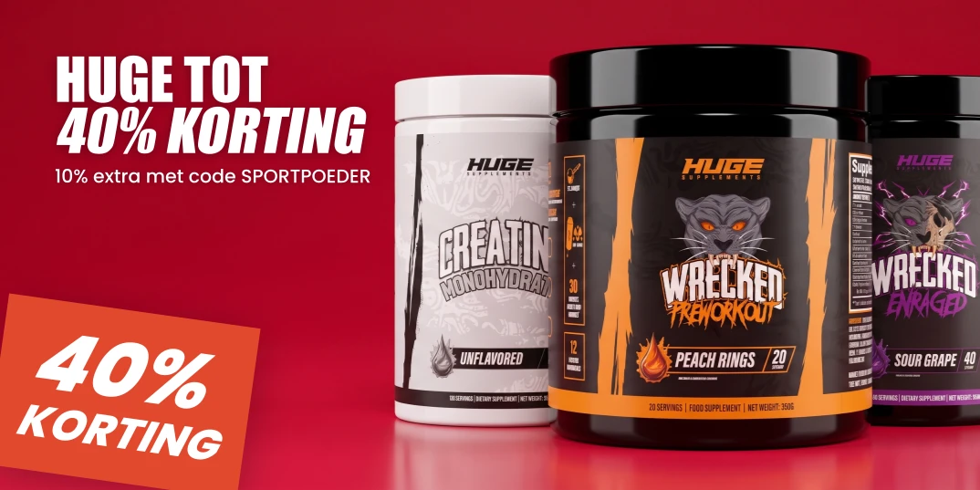 Huge Supplements sale · tot 40% korting + 10% extra met code SPORTPOEDER