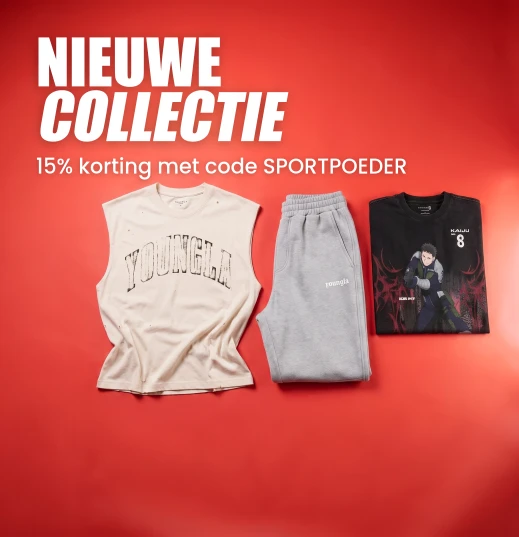 Nieuwe YoungLA-collectie nu live · 15% korting met code SPORTPOEDER