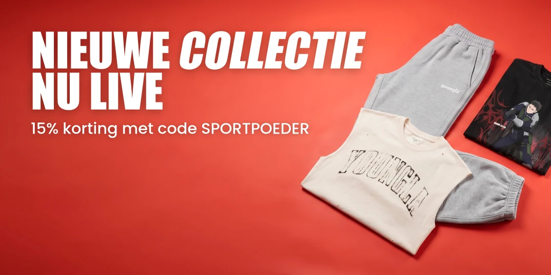 Nieuwe YoungLA-collectie nu live · 15% korting met code SPORTPOEDER