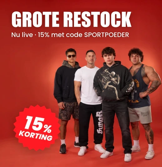 YoungLA grote restock · nu live · 15% korting met code SPORTPOEDER