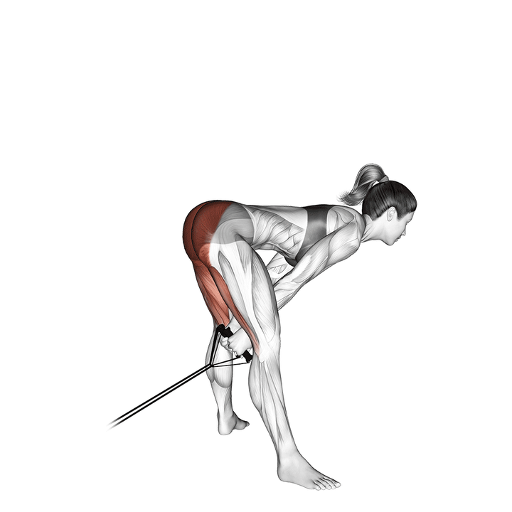 Animatie van de cable pull-through, uitgevoerd door een vrouw