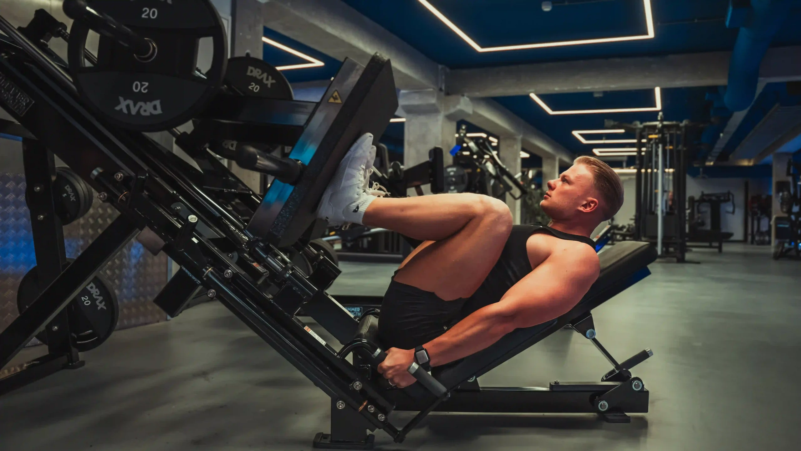 Red doet de leg press