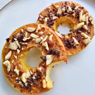 Appelschijfjes met pindakaas (lichte variant)