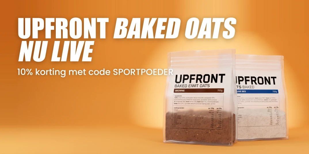 Upfront Baked Oats Brownie — nu live, 10% korting met code SPORTPOEDER