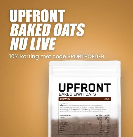 Upfront Baked Oats Brownie — nu live, 10% korting met code SPORTPOEDER