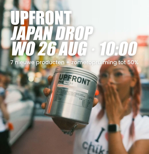 Upfront × Japan drop — woensdag 26 augustus: 7 nieuwe producten + zomeruitverkoop, altijd 10% extra met code SPORTPOEDER