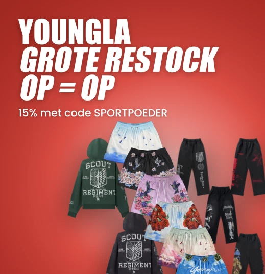 YoungLA restock 18 augustus - 41 stijlen terug, 15% korting met code SPORTPOEDER