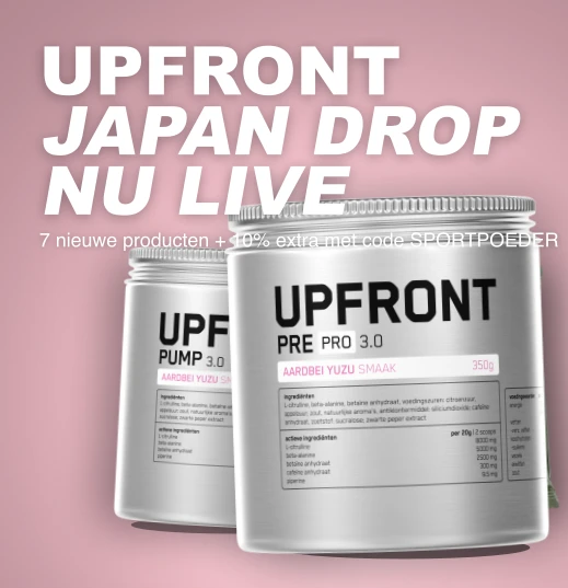 Upfront × Japan drop — nu live: 7 nieuwe producten + zomeropruiming tot 50%, altijd 10% extra met code SPORTPOEDER