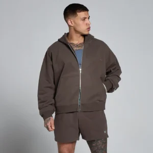 MyProtein Men’s Lift Oversized Loopback 2 Way Zip Hoodie Chocolade XXL